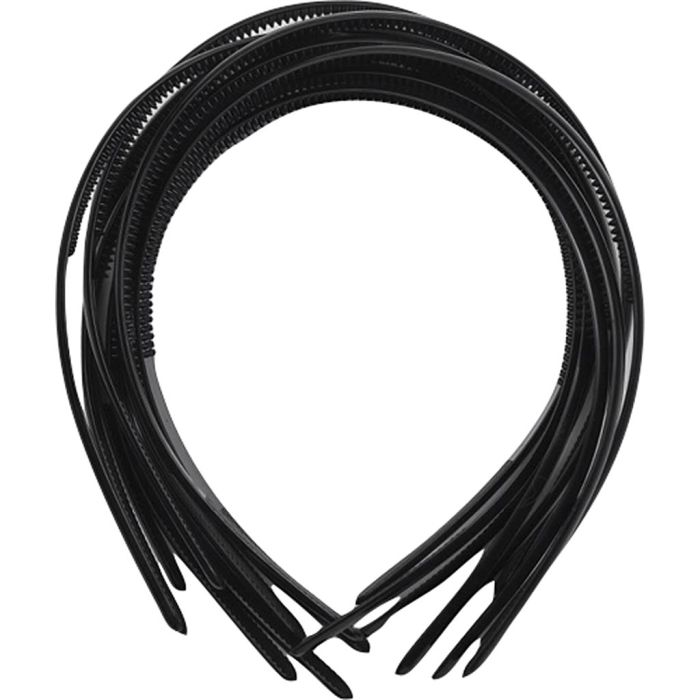 Hair Bands, W: 8 mm, black, 20 pc/ 1 pack