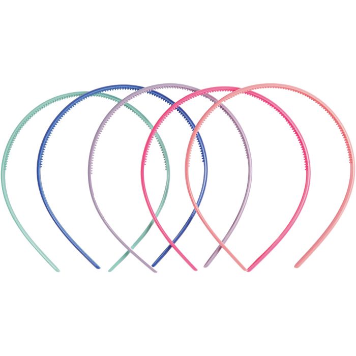 Hair Bands, W: 8 mm, assorted colours, 5 pc/ 1 pack