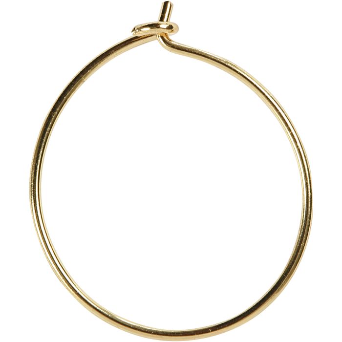 Beading Hoops, dia. 20 mm, gold coloured, 8 pc/ 1 pack