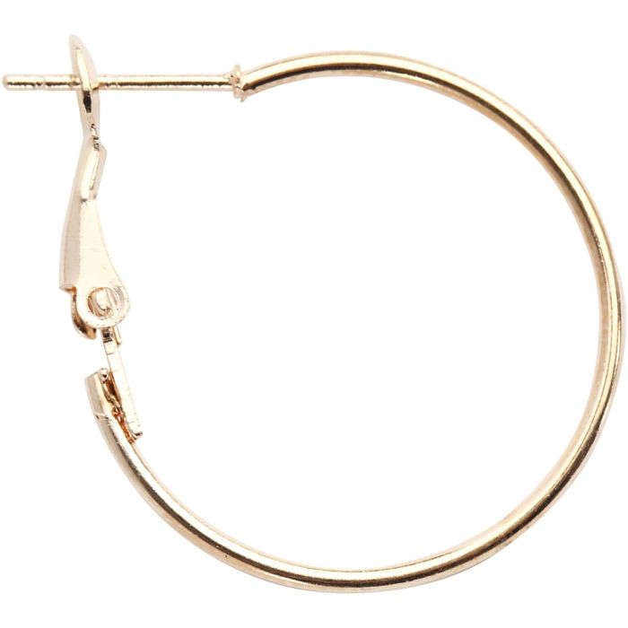 Earrings, dia. 25 mm, gold-plated, 8 pc/ 1 pack