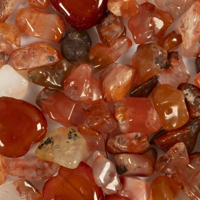 Crystal beads, Aventurine, size 7-12 mm, hole size 1 mm, coral, 63 pc/ 1 pack