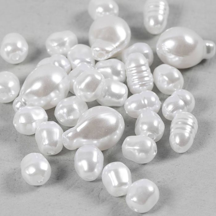 Wax Beads, Oval, dia. 6-14 mm, hole size 1,3-1,5 mm, 30 pc/ 1 pack