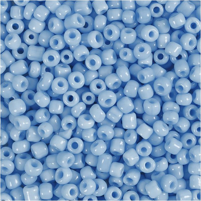 Rocaille seed beads, dia. 3 mm, size 8/0, hole size 0,6-1,0 mm, turquoise, 25 g/ 1 pack