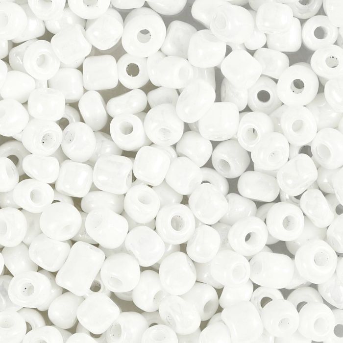 Rocaille seed beads, dia. 4 mm, size 6/0, hole size 0,9-1,2 mm, mother-of-pearl, 500 g/ 1 pack