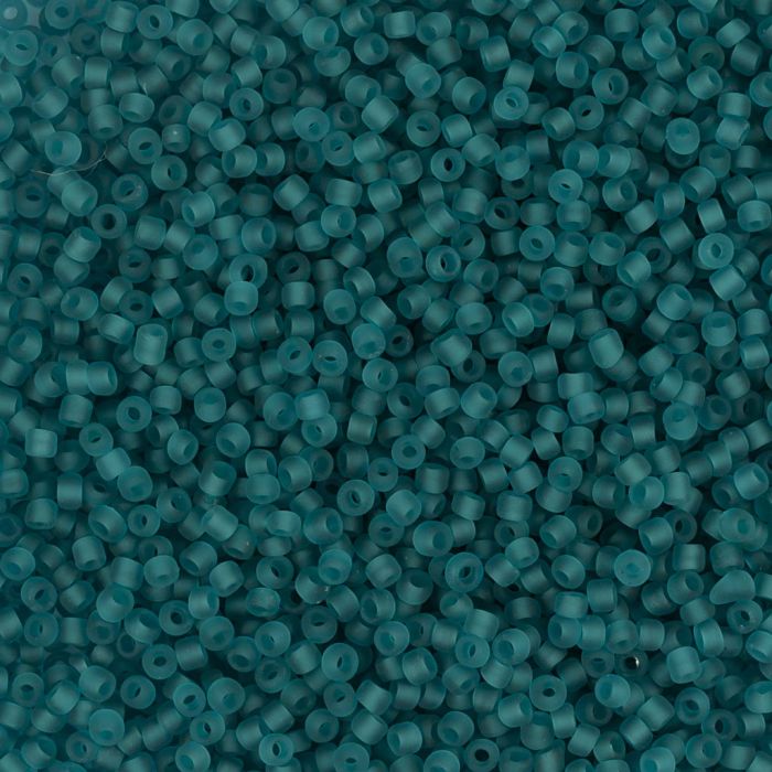 Rocaille seed beads, no. 15/0, dia. 1.7 mm, hole size 0,5-0,8 mm, matt frozen, turquoise, 25 g/ 1 pack