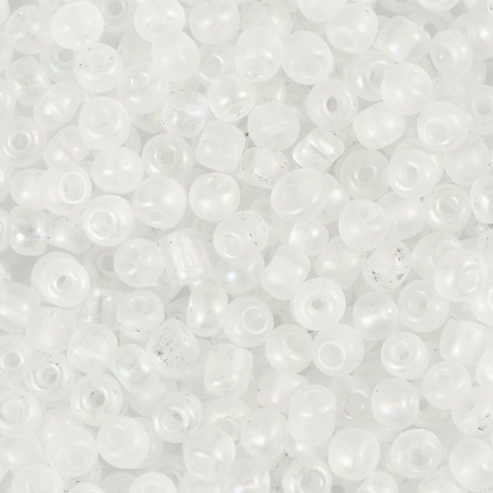 Rocaille seed beads, no. 6/0, dia. 4 mm, hole size 0,9-1,2 mm, crystal, 25 g/ 1 pack