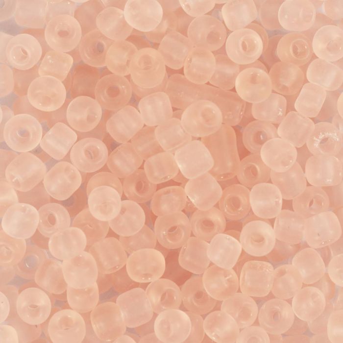 Rocaille seed beads, no. 6/0, dia. 4 mm, hole size 0,9-1,2 mm, peach ceter, 25 g/ 1 pack