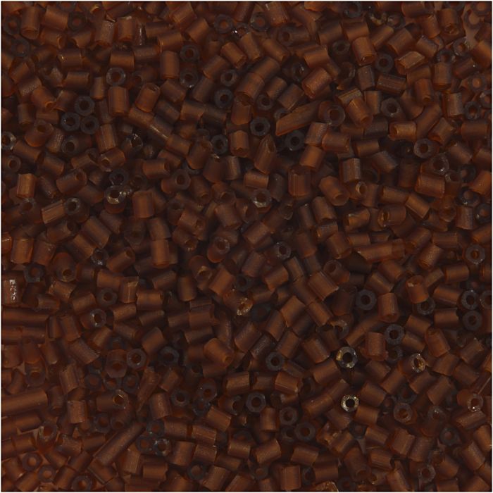 Seed Beads 2-cut, dia. 1,7 mm, size 15/0, hole size 0,5 mm, brown, 25 g/ 1 pack