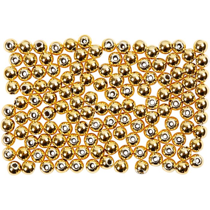 Wax Beads, dia. 2,7 mm, hole size 0,7 mm, gold, 150 pc/ 1 pack