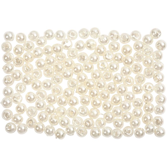 Wax Beads, dia. 3 mm, hole size 0,7 mm, mother-of-pearl, 150 pc/ 1 pack