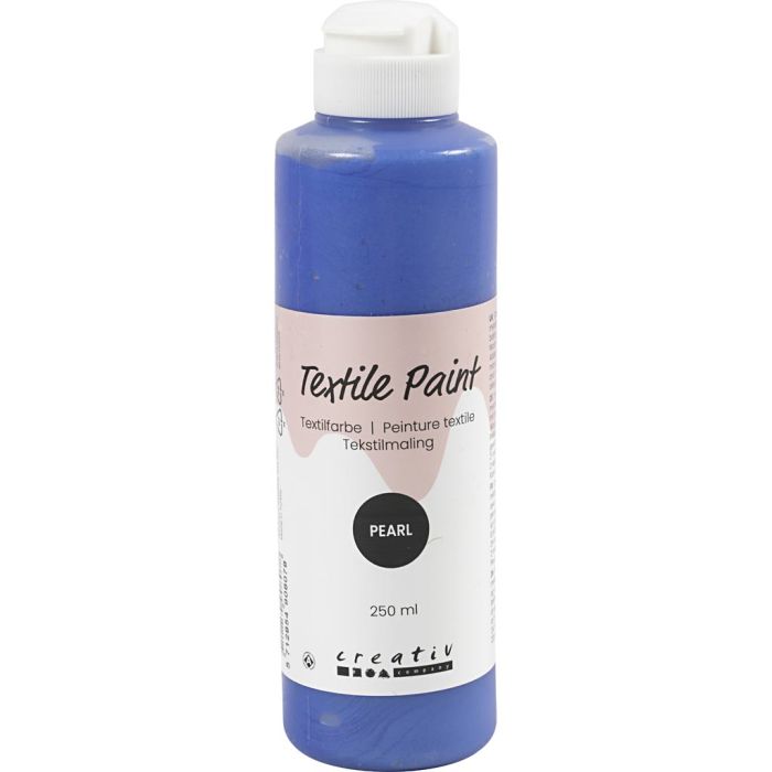 Textile Paint, mother of pearl, opaque, blue, 250 ml/ 1 bottle