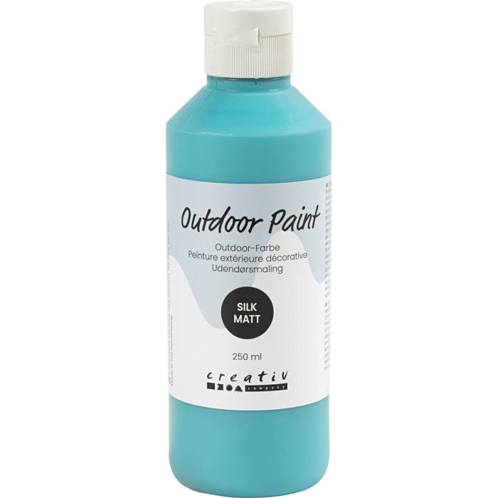 Outdoor Paint, silky matte, opaque, turquoise blue, 250 ml/ 1 bottle