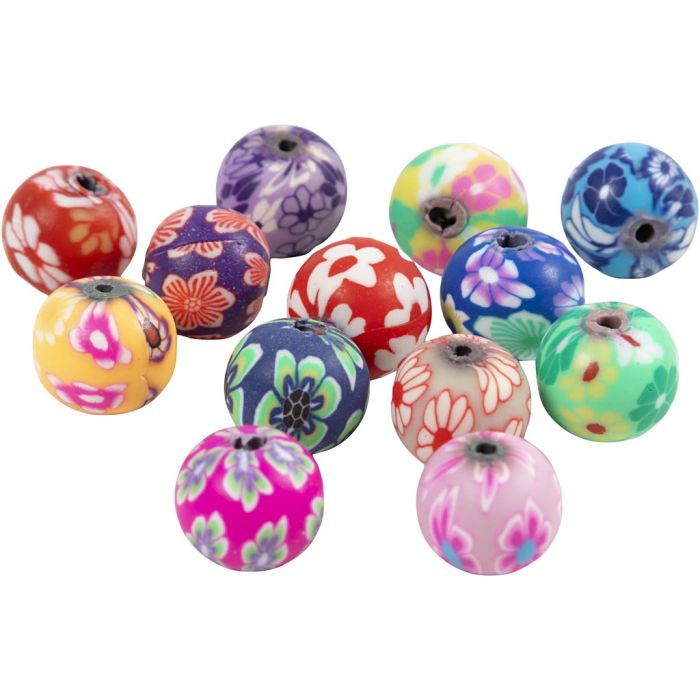 FIMO beads, Round, dia. 10 mm, hole size 1 mm, 200 pc/ 1 pack