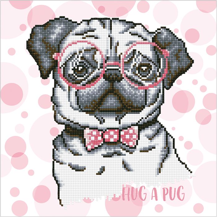 Diamond Dotz, Hug a pug, size 35,5x45,7 cm, 1 pack