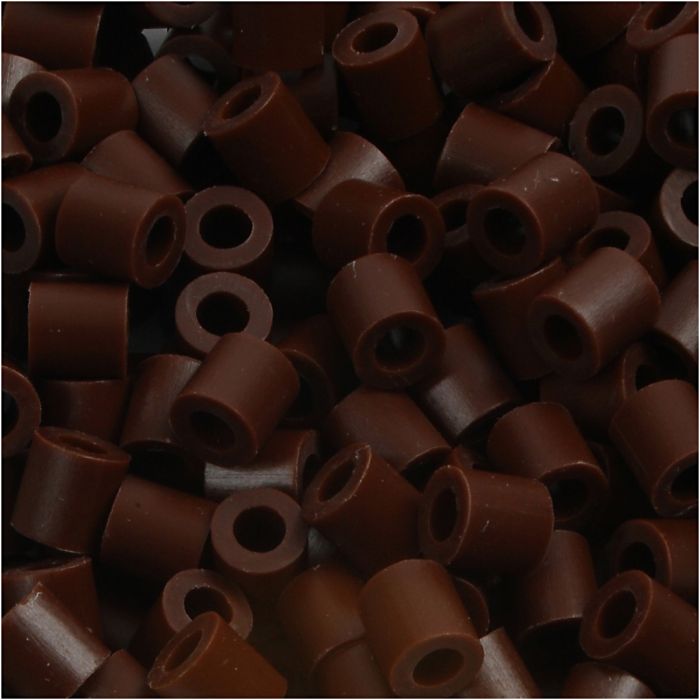 Fuse Beads, size 5x5 mm, hole size 2,5 mm, medium, brown (32229), 1100 pc/ 1 pack