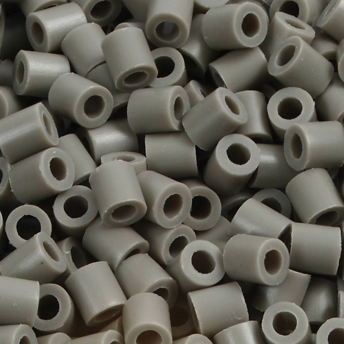 Fuse Beads, size 5x5 mm, hole size 2,5 mm, medium, ash-coloured (32226), 6000 pc/ 1 pack