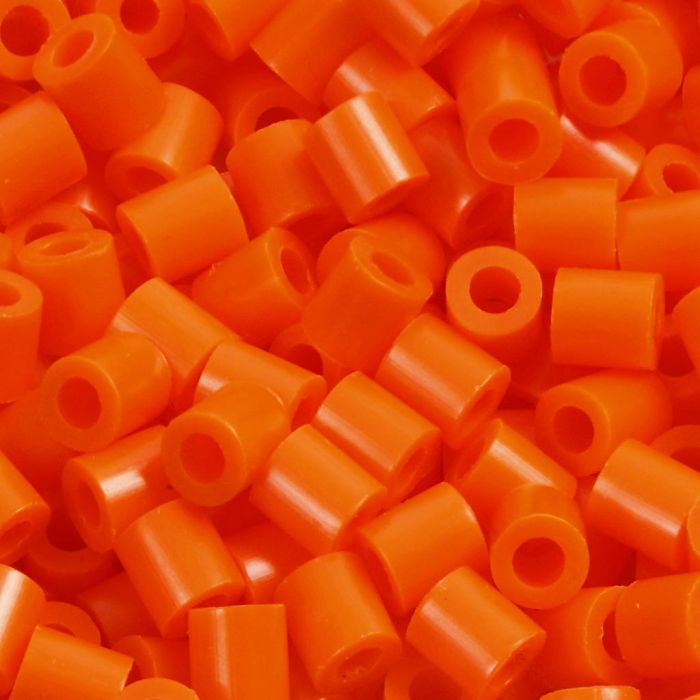 Fuse Beads, size 5x5 mm, hole size 2,5 mm, medium, clear orange (32233), 6000 pc/ 1 pack