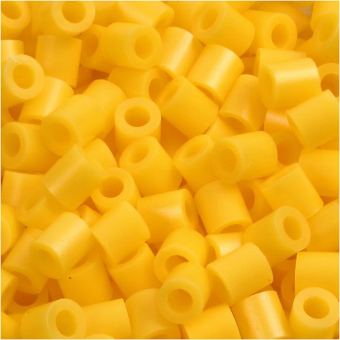 Fuse Beads, size 5x5 mm, hole size 2,5 mm, medium, yellow (32227), 6000 pc/ 1 pack