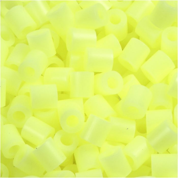 Fuse Beads, size 5x5 mm, hole size 2,5 mm, medium, pastel yellow (32244), 1100 pc/ 1 pack