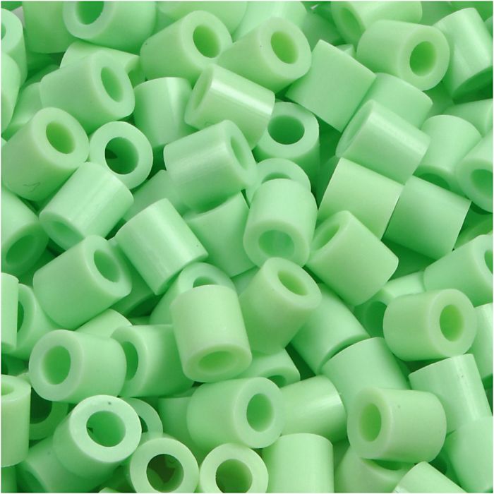 Fuse Beads, size 5x5 mm, hole size 2,5 mm, medium, pastel green (32252), 6000 pc/ 1 pack