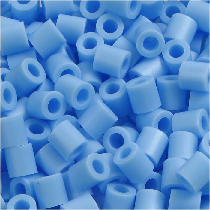 Fuse Beads, size 5x5 mm, hole size 2,5 mm, medium, pastel blue (32224), 1100 pc/ 1 pack