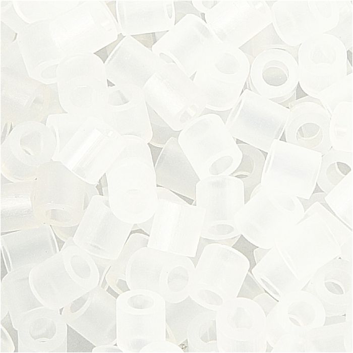 Fuse Beads, size 5x5 mm, hole size 2,5 mm, medium, transparent clear (32264), 1100 pc/ 1 pack