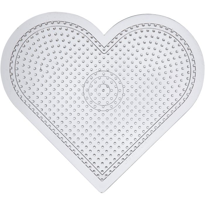 Peg Boards, large heart, size 15 cm, medium, clear, 1 pc