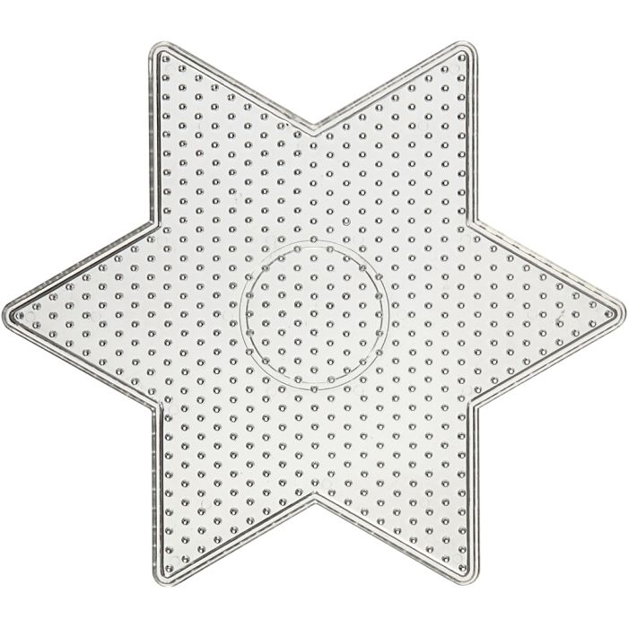 Peg Boards, large star, size 15x15 cm, medium, clear, 1 pc