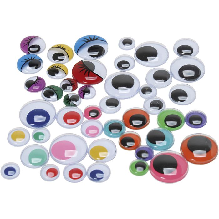 Googly Eyes, size 9,5-19 mm, 4 sales units, 500 pc/ 1 pack