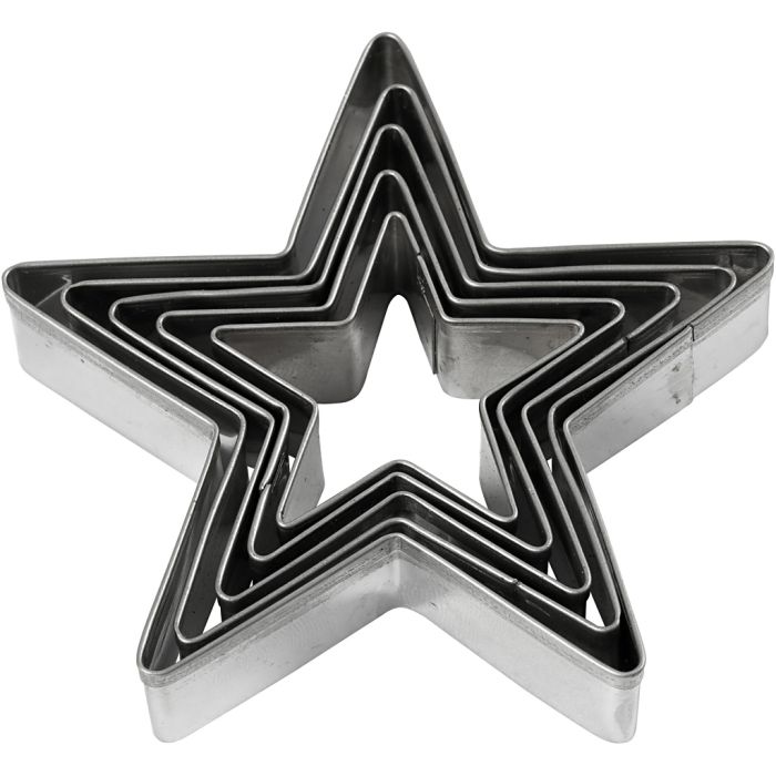 Cookie Cutters, star, size 8 cm, 5 pc/ 1 pack