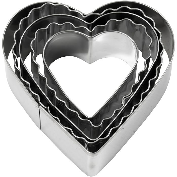 Cookie Cutters, heart, size 8 cm, 5 pc/ 1 pack