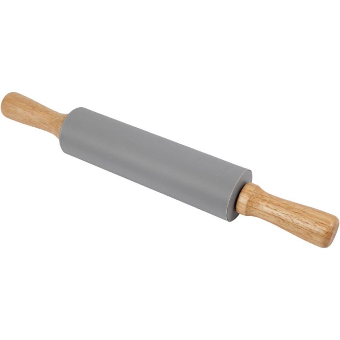 Rolling pin, L: 38 cm, dia. 5,5 cm, grey, 1 pc