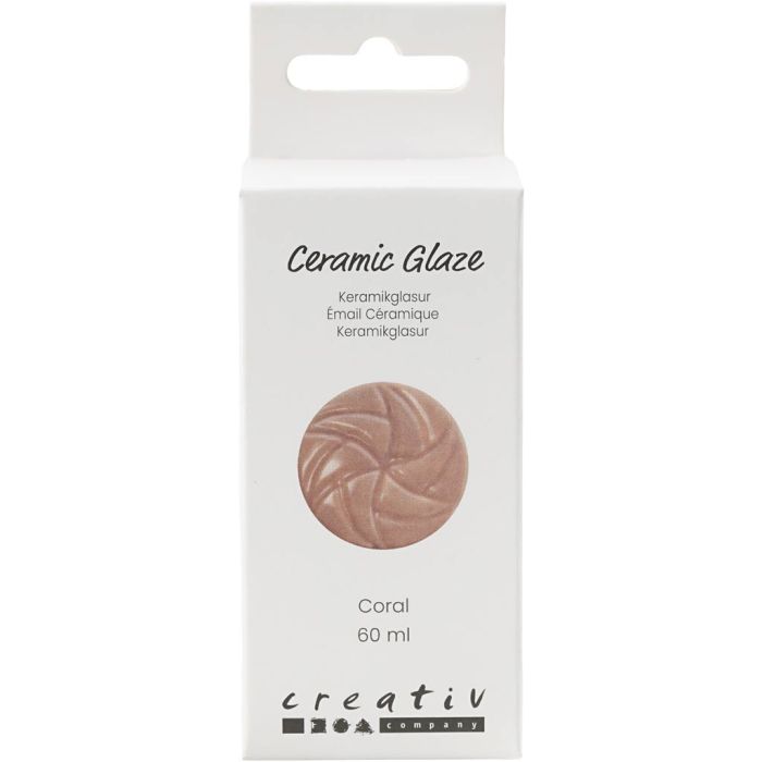 Ceramic Glaze, 984-1101 °C, opaque, coral, 60 ml/ 1 tub