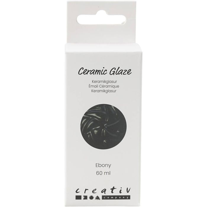 Ceramic Glaze, 984-1101 °C, opaque, ebony, 60 ml/ 1 tub