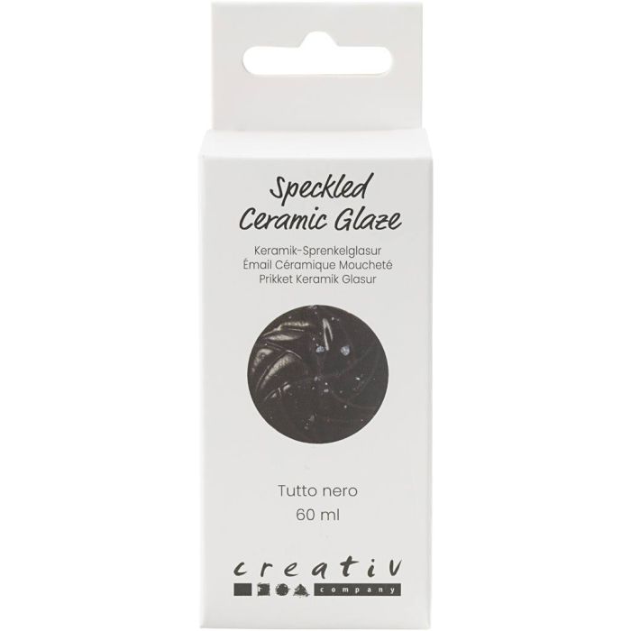 Speckled Ceramic Glaze, 999-1060 °C, opaque, tutto nero, 60 ml/ 1 tub