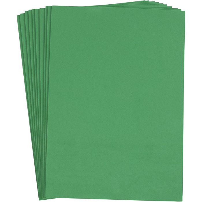 Foam Sheets, A4, sheet 210x297 mm, thickness 2 mm, dark green, 10 sheet/ 1 pack