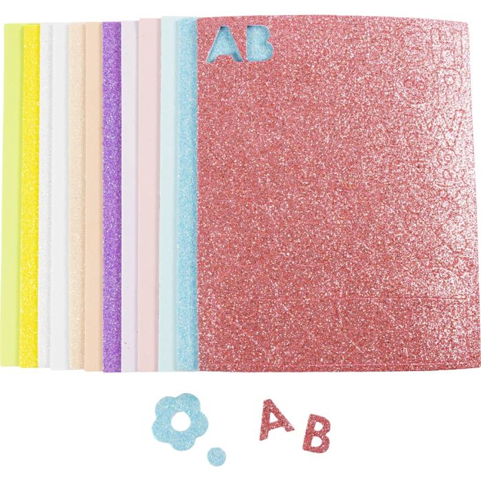 Foam Sheets, size 14x25 cm, thickness 2 mm, pastel colours, 12 sheet/ 1 pack