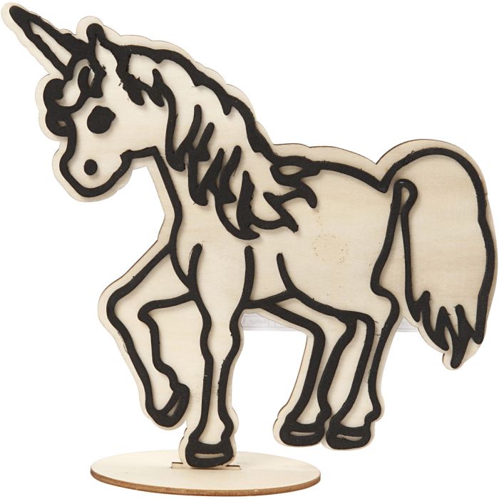 Decoration Figure, Unicorn, H: 19 cm, 1 pc