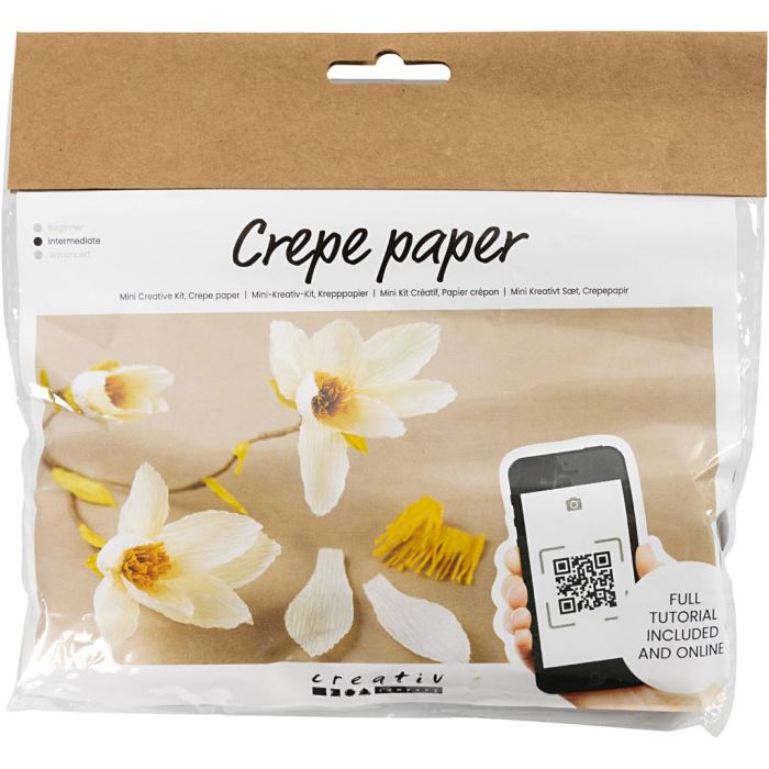Mini Craft Kit Crepe Paper, Magnolia branch, Crêpe ratio: 180%, 1 pack