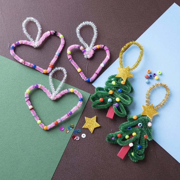 Pipe cleaner Christmas decorations
