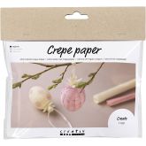Mini Craft Kit Crepe Paper, Eggs, light pink, light yellow, 1 pack