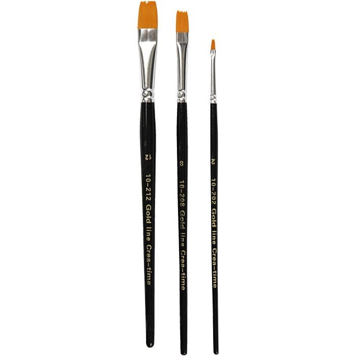 Nylon Brushes, 2+8+12, L: 16,5-19 cm, W: 3-12 mm, flat, 3pc/ 1 pack