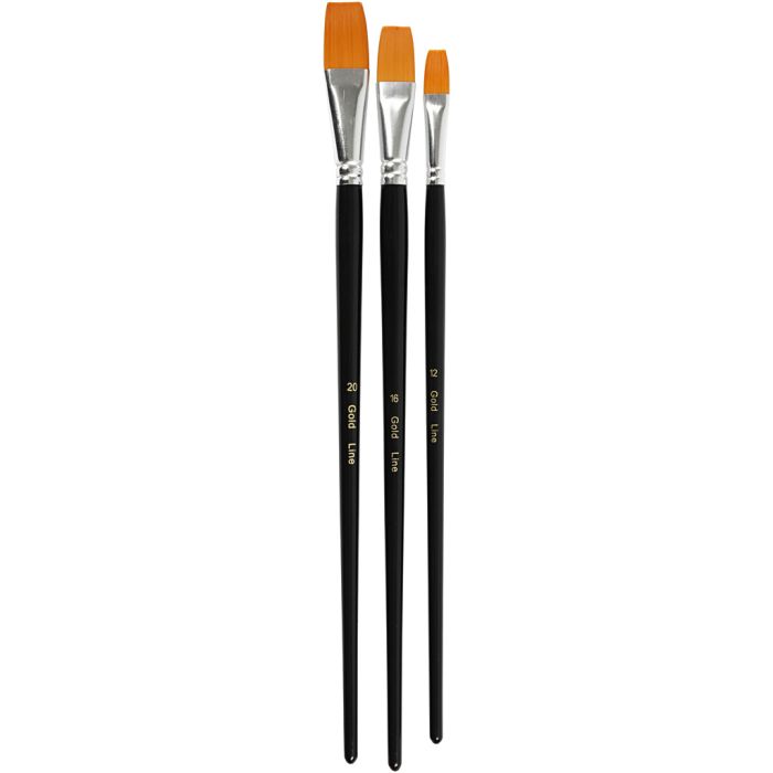 Nylon Brushes, 12+16+20, L: 30-33 cm, W: 12-20 mm, flat, 3pc/ 1 pack