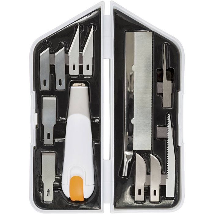 Fiskars Knife, Chisel and Saw Set, L: 15 cm, W: 3 cm, 1 set