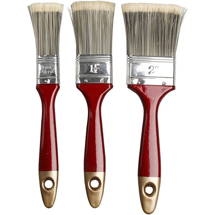 Varnish Brushes, L: 20 cm, W: 25-50 mm, flat, 3 pc/ 1 pack
