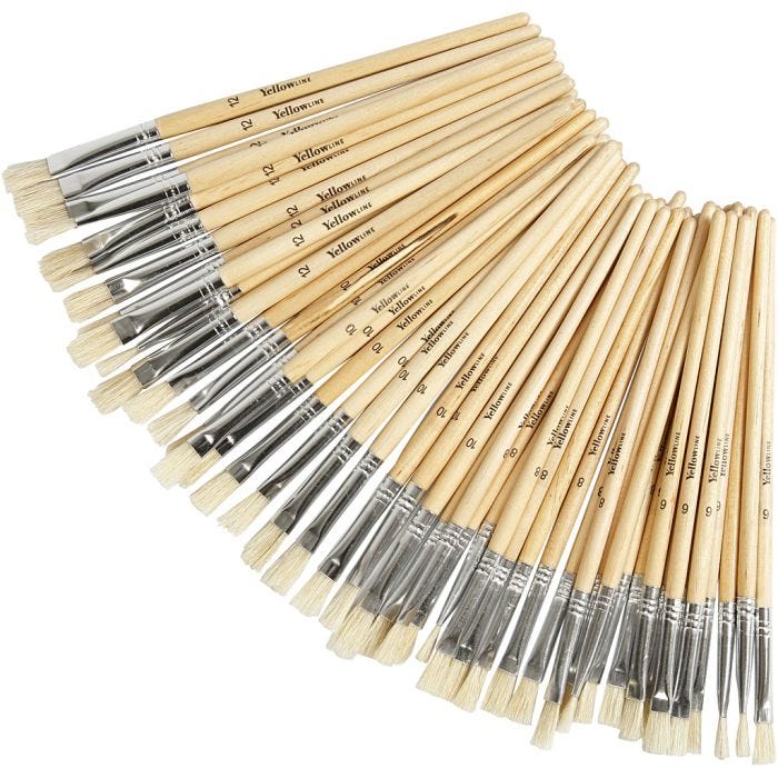 YellowLine Brush Set, no. 6+8+10+12, 48 pc/ 1 pack