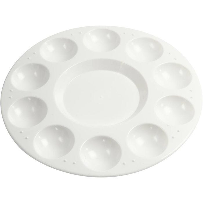 Palette , Round palette with 11 wells, dia. 17 cm, white, 1 pc