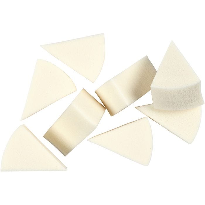 Sponges, L: 40 mm, W: 25 mm, white, 8 pc/ 1 pack