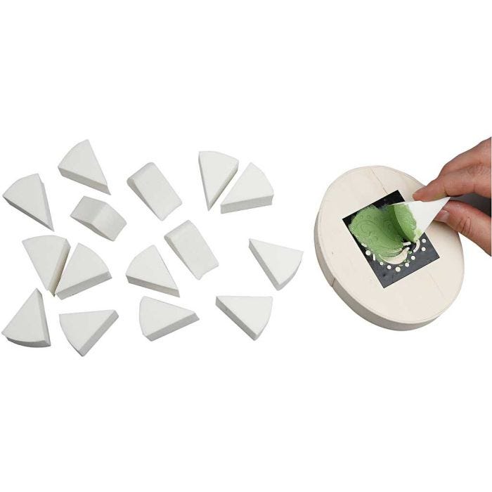 Sponges, L: 40 mm, W: 25 mm, white, 32 pc/ 1 pack
