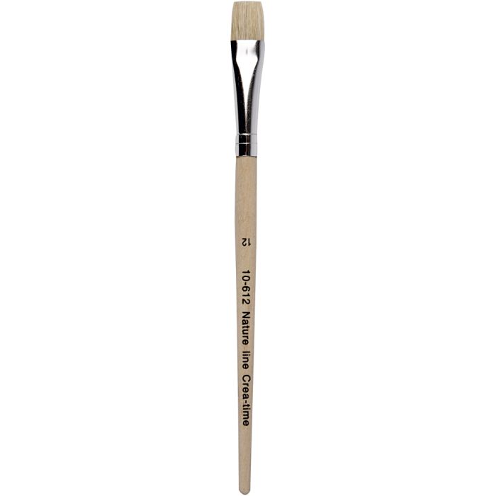 Nature Line Brushes, no. 12, L: 19 cm, W: 11 mm, flat, 12 pc/ 1 pack